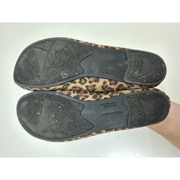Predictions Womens Shoes Size 9 Brown Animal Print Flats with Bow - Picture 10 of 13